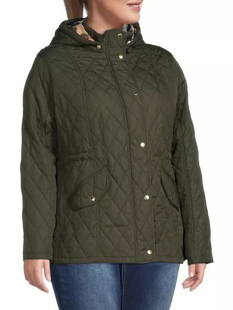 NWTs Barbour Millfire Quilted Jacket (Plus). Sz. 3X. Olive - Tartan Collection