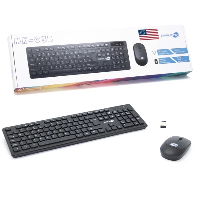 clavier et souris V7 CKW350US Noir Qwerty US