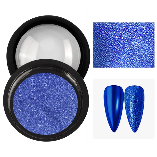 New Blue Effect Mirror Chrome Nail Powder Pigment No Polish Foil Nails Colour