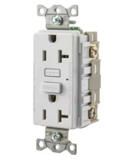 Hubbell 20 Amp 125 Volt Commercial Self-Test GFCI Receptacle (White) 	GF20W NEW