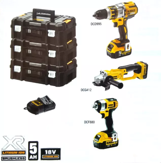 Avvitatore + trapano + smerigliatrice 18 Volt / 5 Ah DCK352P3T-IT marca DEWALT