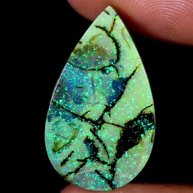 MONARCH OPAL/STERLING OPAL pear cabochon loose gemstone 7.85 Cts. (14x25x3 mm)