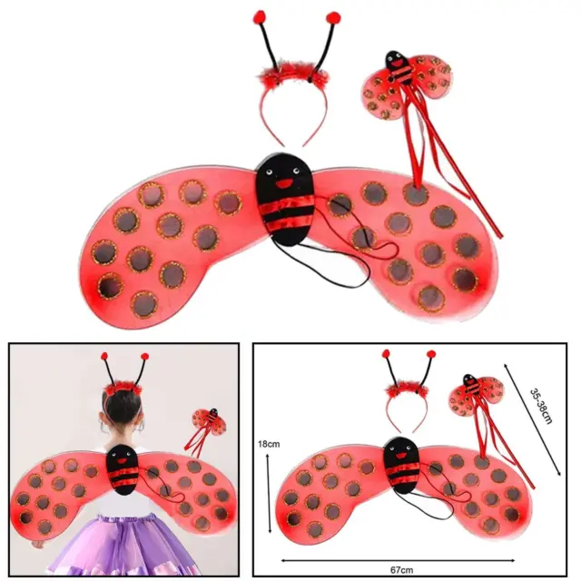 Costume De Coccinelle Pour Enfants Filles, Déguisement De Fête, Bandeau