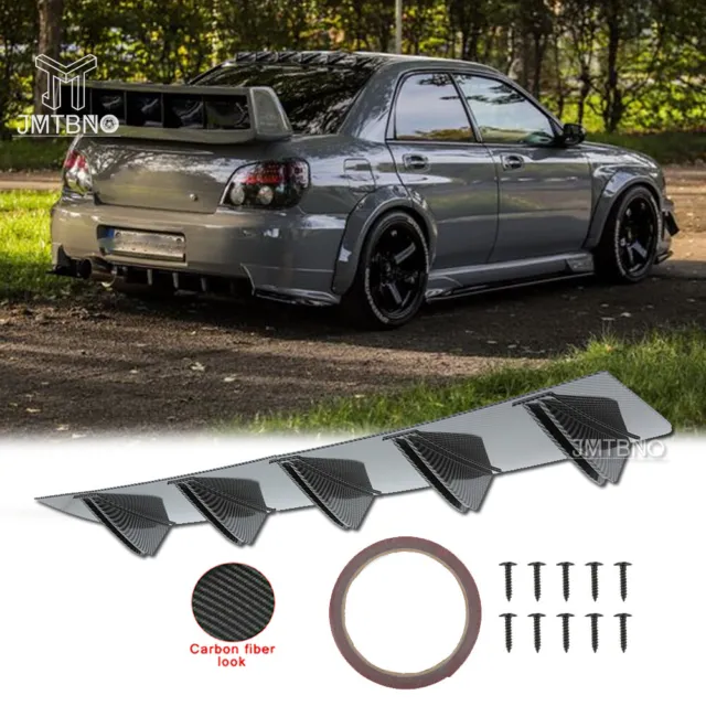 For Subaru Legacy WRX Rear Diffuser Bumper Fins Spoiler Lips Carbon Fiber Look