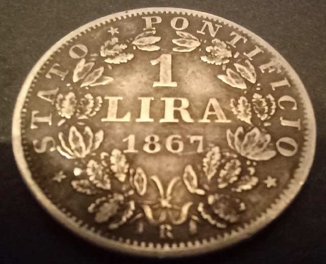 Vatican 1 LIRA 1867 Issuer	Papal States (Vatican City) Pope	Pius IX (1846-1870)