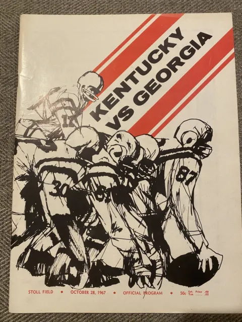 Oct 28 1967 Football Program Kentucky Wildcats Vs Georgia Bulldogs Football SEC