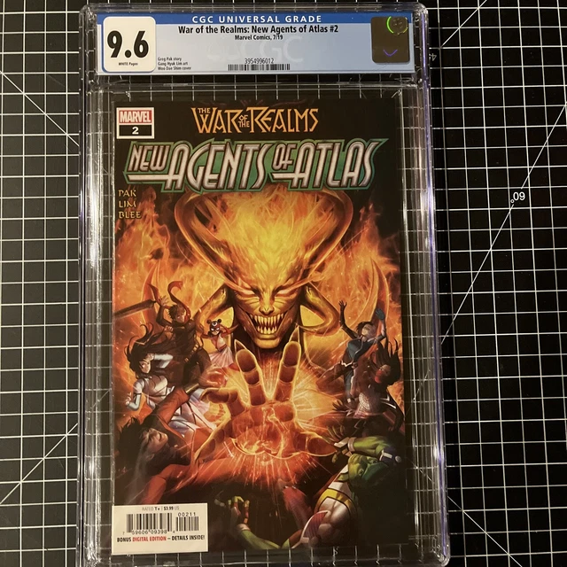 🔑🔥WAR OF THE REALMS NEW AGENTS OF ATLAS #2 CGC 9.6 1st App SWORD MASTER 🔑🔥