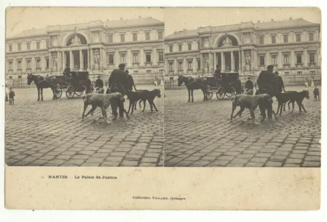 44/ CPA A 1900 Stéréoscopique - Nantes - Le Palais de Justice