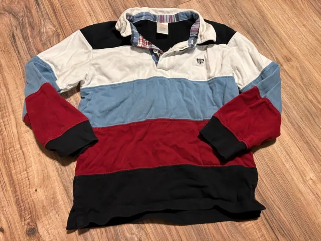 Gymboree Boys Polo Shirt Size 5T Multicolor Striped Long Sleeve Collared