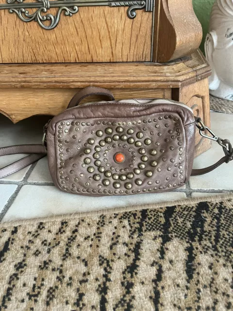 Leder Tasche Nieten Hippie