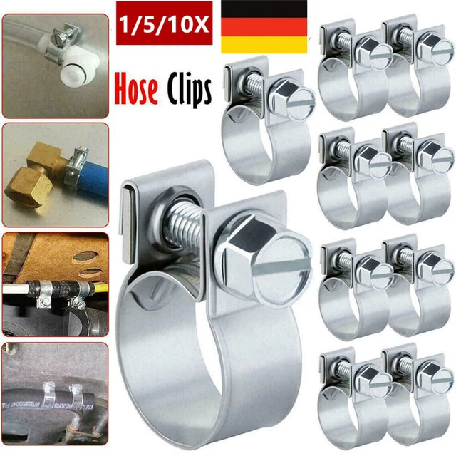 10 Stück Schlauchschellen Aus Edelstahl – Verstellbar 14-16 Mm, Für Kraftstoffleitungen & Schläuche