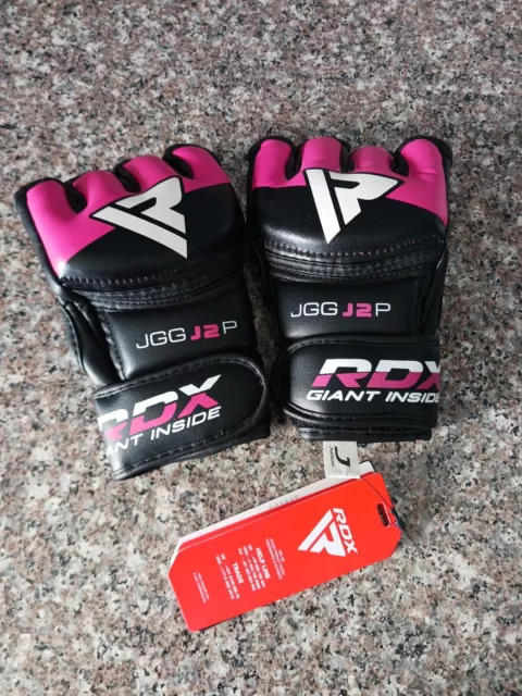 Nwt Rdx Giant Inside Padded Ufc Style Gloves Black/White/Pink