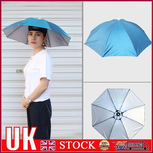 Umbrella Hat With Adjustable Headband – 25.6" Diameter Hands-Free Sun & Rain Cap For Fishing, Beach, Golf, Outdoor Activities - View #11