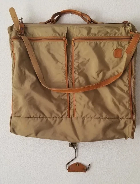 HARTMANN SUIT/GARMENT  BAG,  Ballistic NYLON LEATHER TRIM vintage  khaki