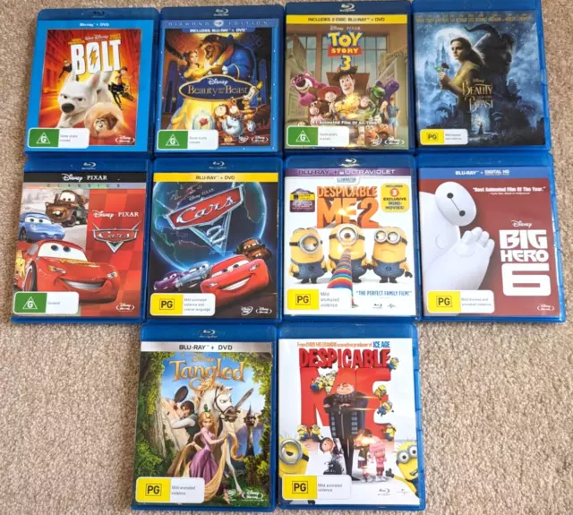 Disney and Disney Pixar Blu-ray Movie Bundle Lot Of (10) Ten Movies Region B