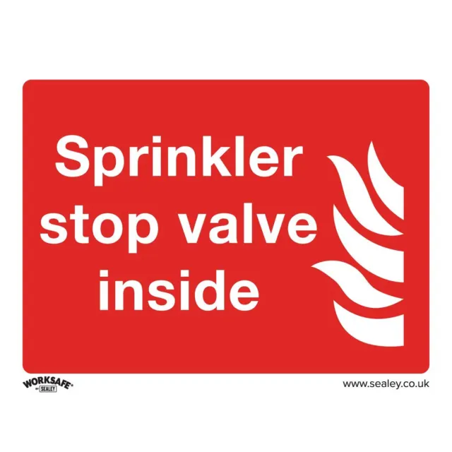 Worksafe Safety Sign Sprinkler Stop Valve Self Adhesive Vinyl Pack of 10