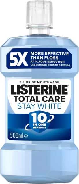 Listerine Total Care Stay White Mouthwash 500ml 500 ml (Pack of 1)