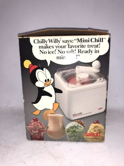 Vintage Salton Mini Chill Frozen Dessert Ice Cream Maker Manual Hand-Crank