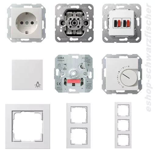 Gira E2 System 55 reinweiß glänzend Schalter Steckdose etc. Auswahl nach Wunsch