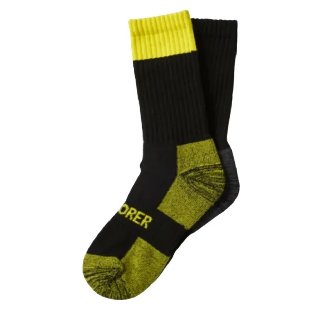 6 Pairs X Explorer Original Mens Cotton Crew Winter Tough Socks - Yellow/Black