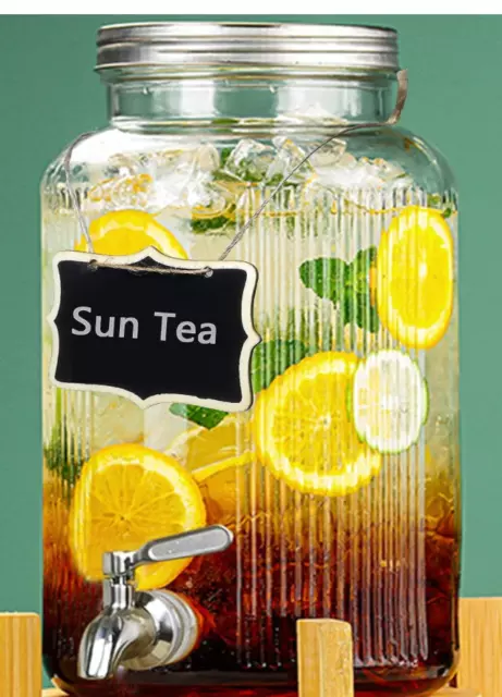 1.5 Gallon Glass Beverage Drink Dispenser with 304 Stainless Steel Spigot
