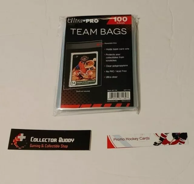 Ultra Pro Resealable Team Bags Pack of 100 for sports trading card Team Bag