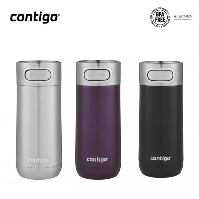 New Contigo Luxe Autoseal Travel Mug 354ml Coffee Flask BPA Free Thermos Save