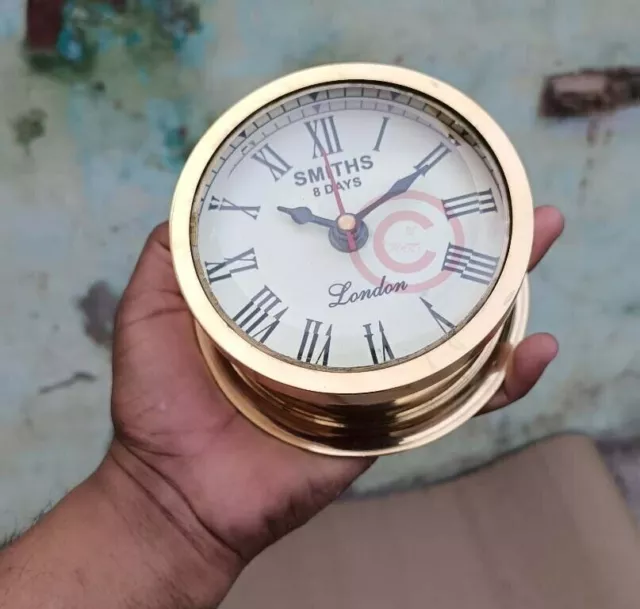 4'' Messing Vintage Schiffswanduhr Nautische Marine Royal Clock London Geschenk