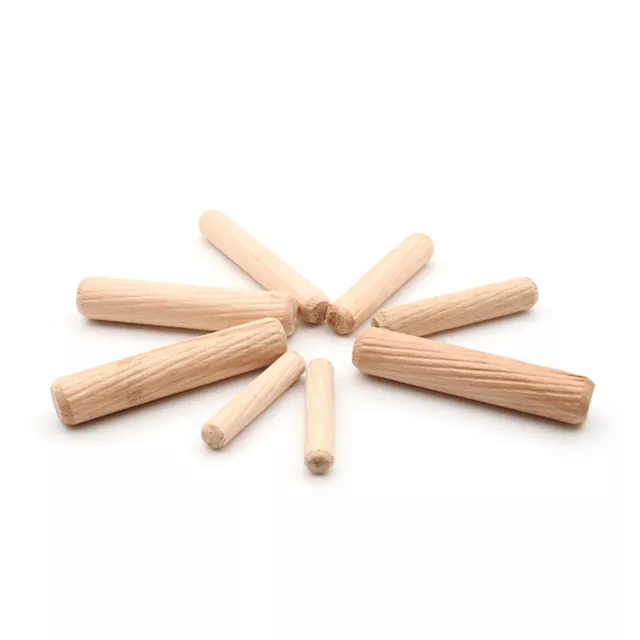 Wooden Dowel Pins Grooved Dowels Plugs Chamfered Fluted Pin Wood for  Furniture