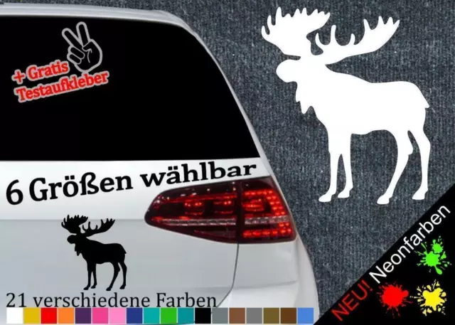 Elch Aufkleber -6 Größen 21 Farben- Moose Schweden Norwegen Alia Finnland Geweih