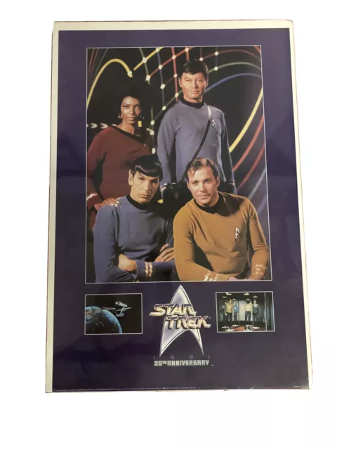 Vintage Star Trek 25th Anniversary Poster 90s 25x37