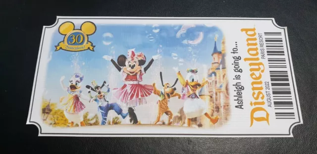 NOVELTY GIFT TICKET.. WE'RE GOING TO DISNEYLAND 30th - XMAS DISNEY WORLD  MICKEY 3