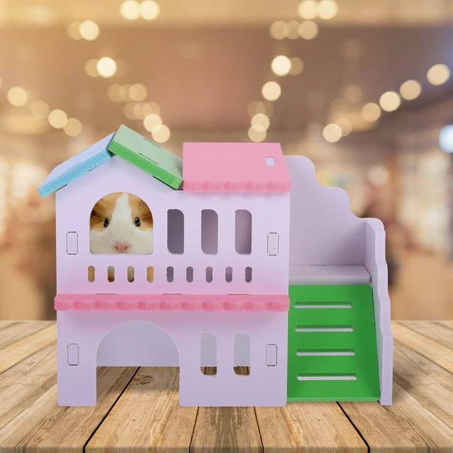 Hamstervilla Hölzern Leiter Kleiner Tierspielplatz Spielzeug Für 2