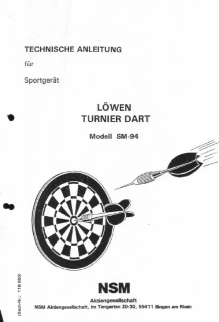 Dartautomat Loewen-Turnier-Dart-SM-94 Bedienungsanleitung