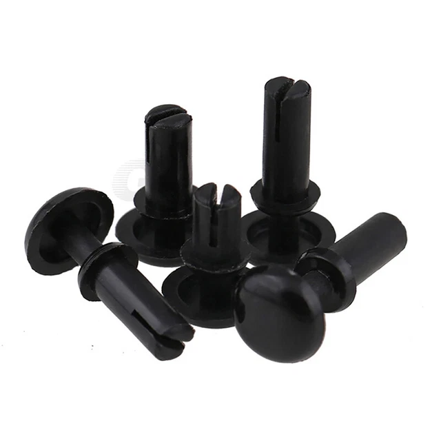 Rivetti a scatto in nylon 2 mm-6 mm clipniet plastica elementi di collegamento nero nuovo