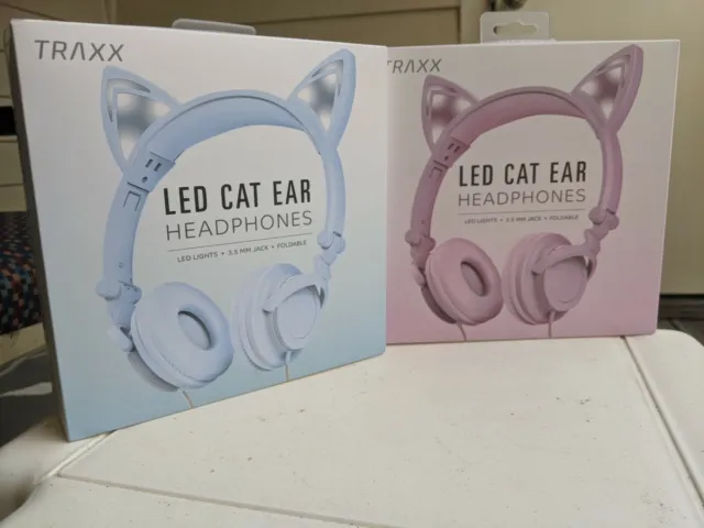 LED Light Up Cat Ear Headphones- Pandora 90 Day Included NEW 2 Pack
