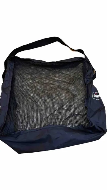 Chicco Mesh Storage Zippered Bag Netting Black 16x12"