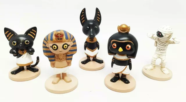 Ebros Weegyptian Pharaoh King Tut Anubis Horus Bastet Mummy Figurine Set of 5