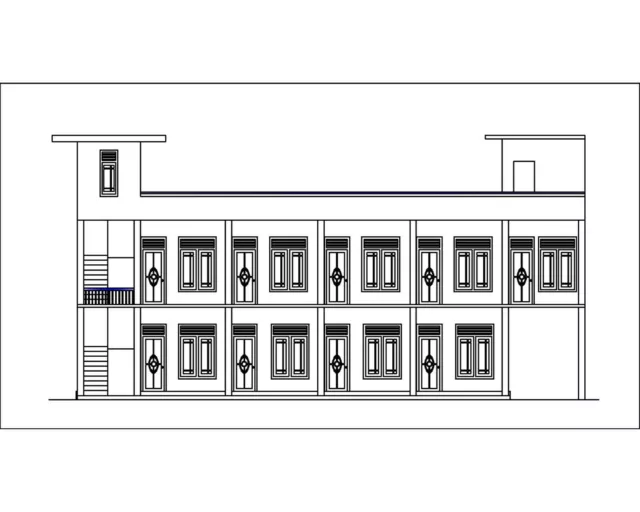 Apartamento personalizado dos pisos complejo casa edificio 4-8 dormitorios planos - archivo CAD 3