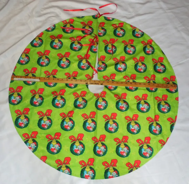 New Grinch Christmas Tree Wreath Skirt 36" Bows Cindy Lou