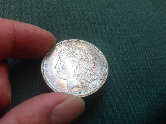 1892 P Silver Toned XF Morgan Dollar Coin