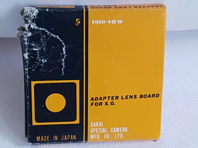 Genuine Toyo Adapter (Adaptor) lens board for S.G. 9cm x 9cm square