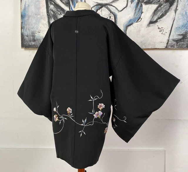 Kimono giapponese originale cucito a mano HAORI con ricami di lusso 1 mese