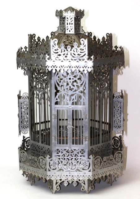 Vintage Bird Cage Cut Out Fretwork Tin Victorian Gazebo