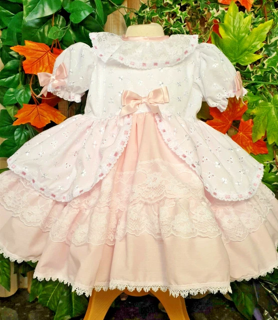SOGNO 0-7 anni BAMBINE romany strati di puffball spagnolo abito rosa limone