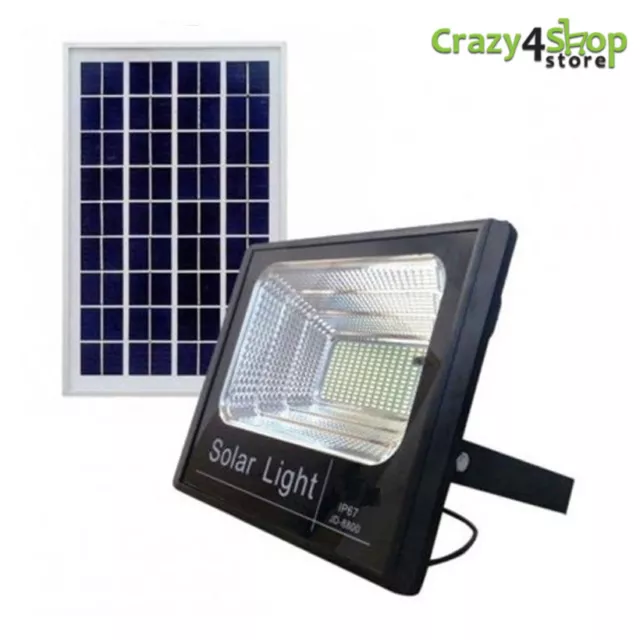 Faro Faretto Led Smd 60W Con Pannello Solare Ricaricabile Energia Crepuscolare