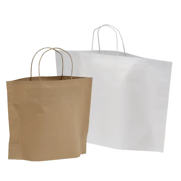 Sac Shopper Papier Havane Blanches B-Bags Couleur 36+10x27cm Grammes 80 250 Pcs