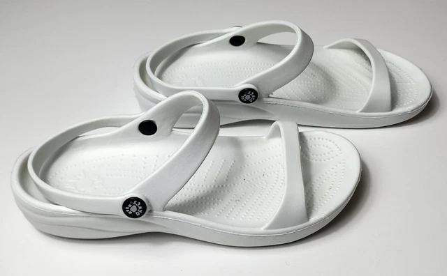 Dawgs Women's White Three-Strap Sandal Size 8
