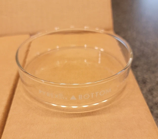 PYREX CORNING Glass PETRI CULTURE BOTTOM Dish 100x20MM Lot of 7