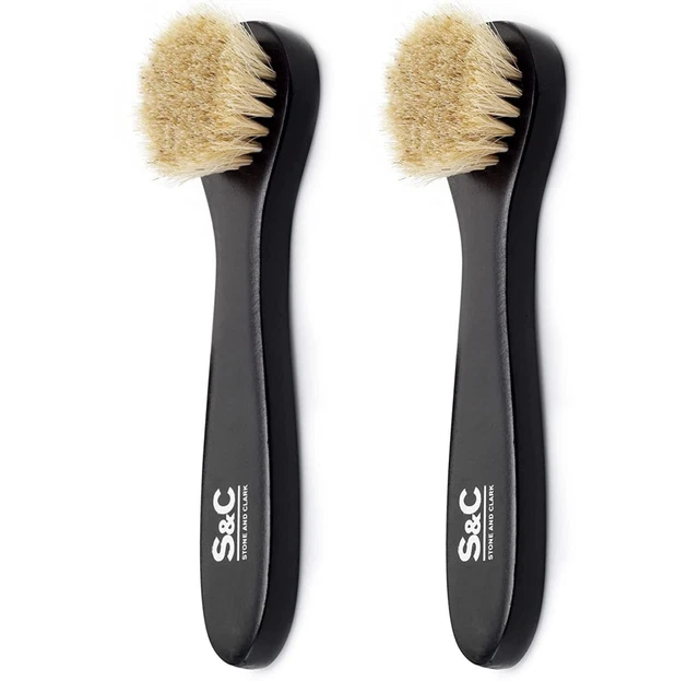 Premium Shoe Polish Brush Set - Horse Hair Brushes, Shoe Polish Applicator fo...